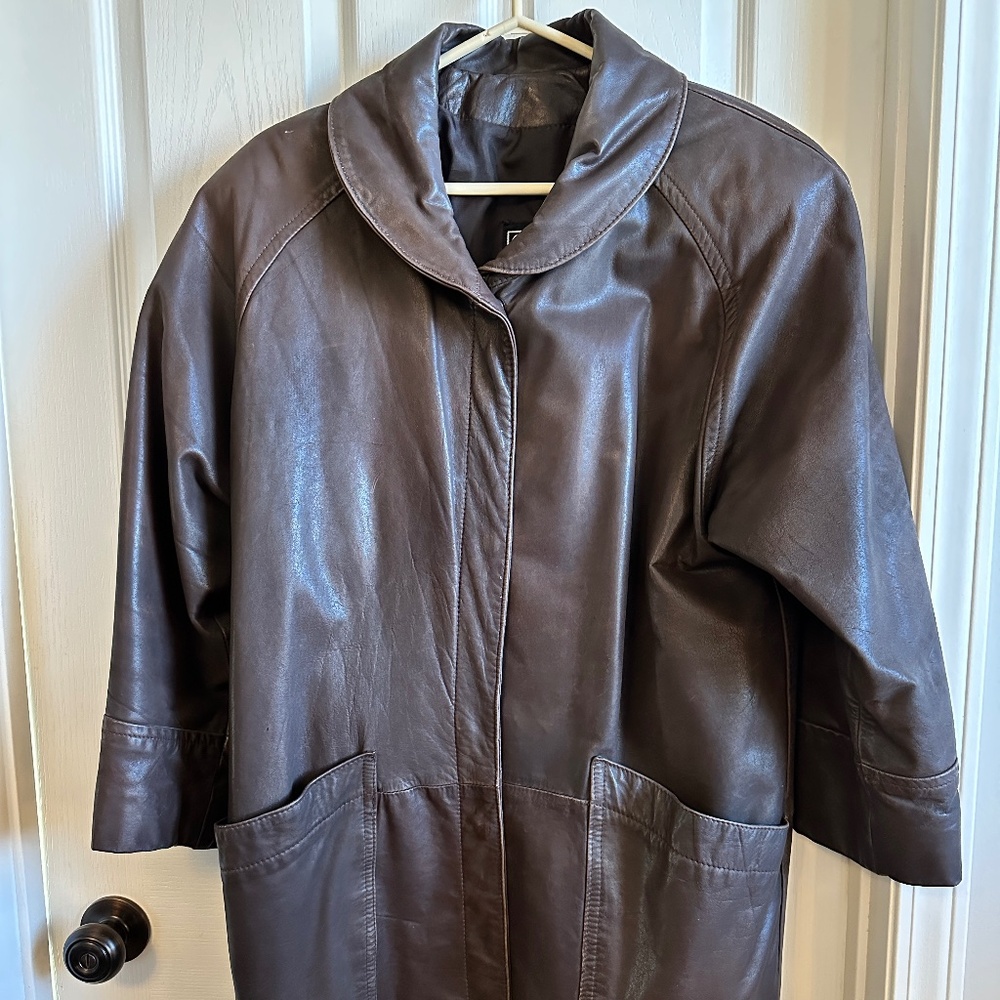 Vintage Gino di Giorgio brown Leather Coat, women’s medium